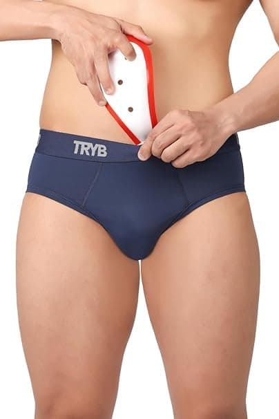 TRYB Supporter for Cricket | Sports Underwear for Men | Stretchable Active Supporter Briefs | Pouch for Abdominal Guard | Light Weight, Breathable & Quick Dry | Gym Sports Innerwear Brief