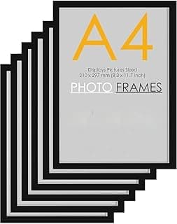 A4 Size Photo Frames – Wall & Tabletop Display, Lightweight Black Frame Khali Frame /A4 Size, 9X12inches (4, Black)