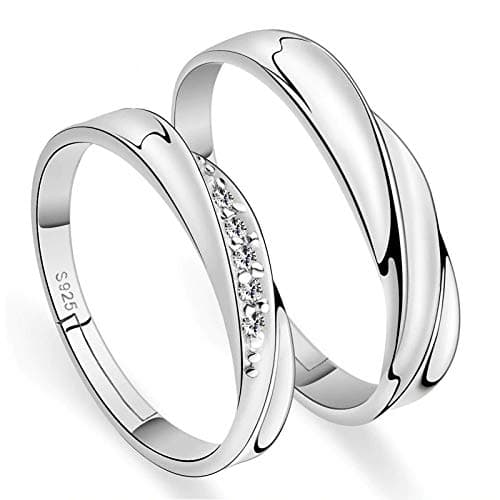 Moneekar Jewels 925 Exclusive Cz Stone Sterling Silver Plated and Cubic Zirconia Adjustable Ring for Men