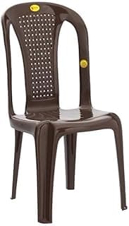 Highway Plastic Chair Single Molded Waterproof Weather Resistant Armless Ergonomic Seating Strong Durable Plastic Body Indoor Outdoor Use for Dining Office Events Home Garden Brown Color Chair