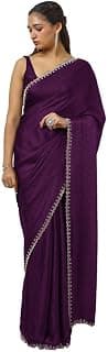 Soch Womens Tissue Saree With Stone Work