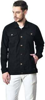LINARIA Regular Fit Black Denim Jacket for Men