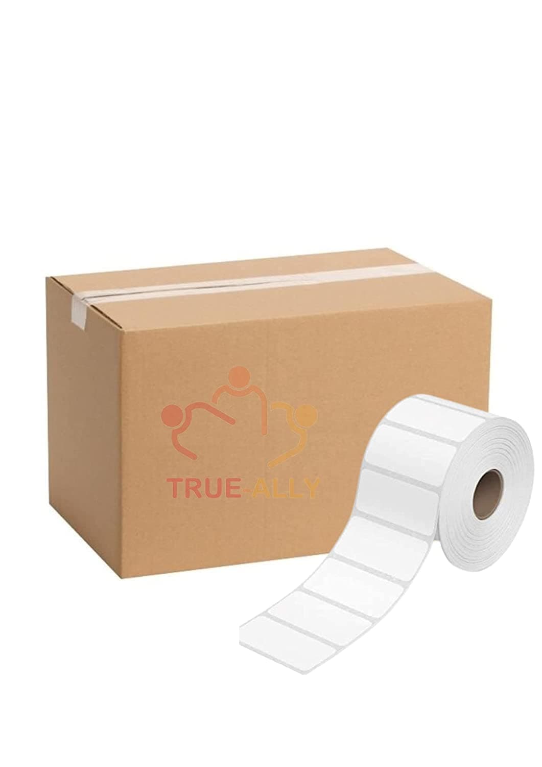 True-Ally 50x25 Thermal Sticker Label 2x1 inch (50mm x 25mm) Direct Thermal Barcode MRP Sticker Labels – 400 Labels/Roll Designed for Small Thermal Printers (24 Rolls Per Pack (9600 Labels))