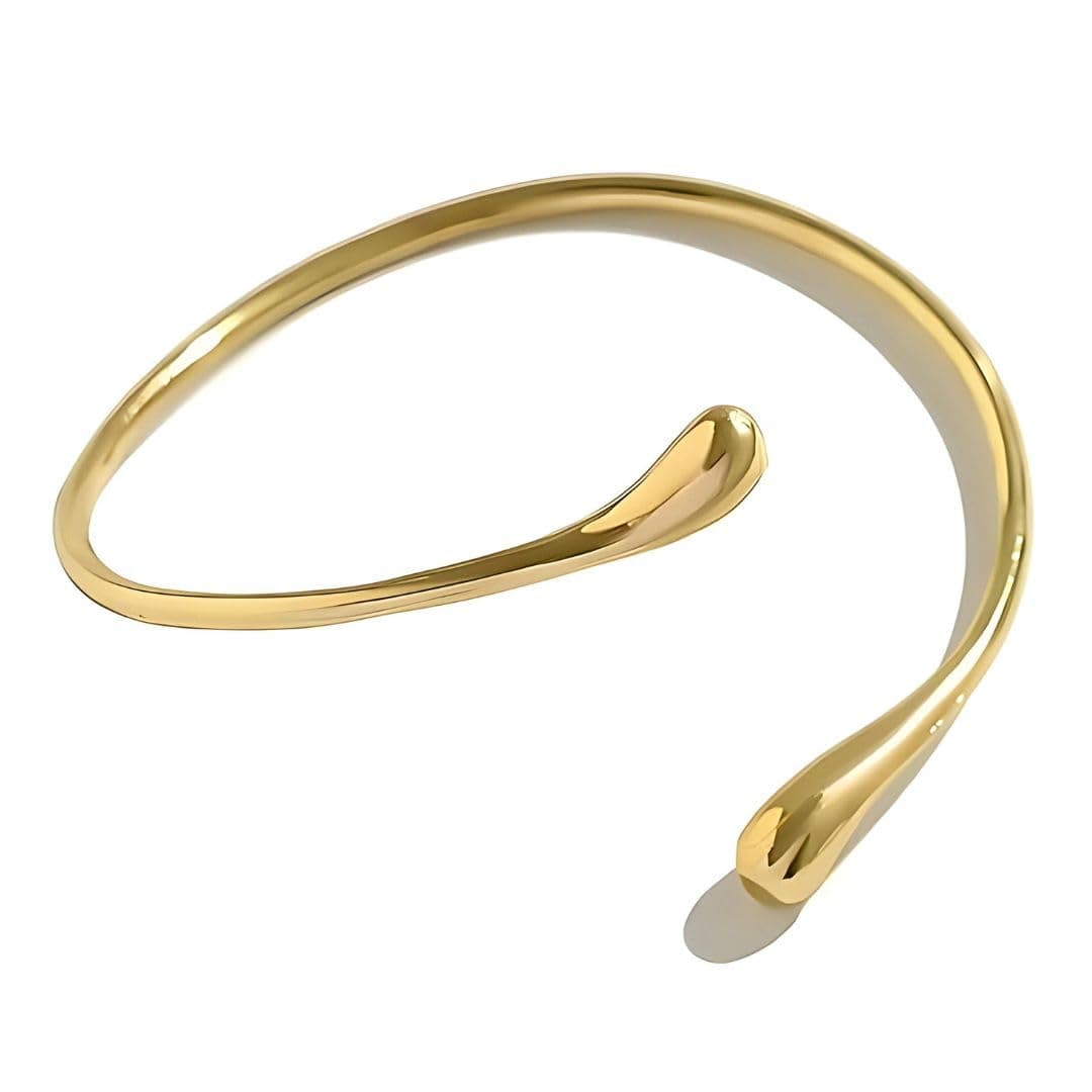 Via Mazzini Gold Plated Parties/Wedding 'Ethereal Twist' Upper Arm Bracelet Armlet Cuff Band Bangle For Women And Girls (Bracelet0636) 1 Pc