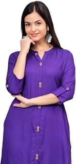 Generic Women's Solid Rayon Straight Kurta