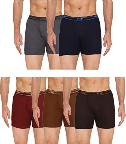 VIP Men's Cotton Interlock Trunks (Pack of 5) Color May Vary