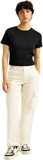 Levi's Women's Mid Rise 94 Baggy Fit Cream Jeans