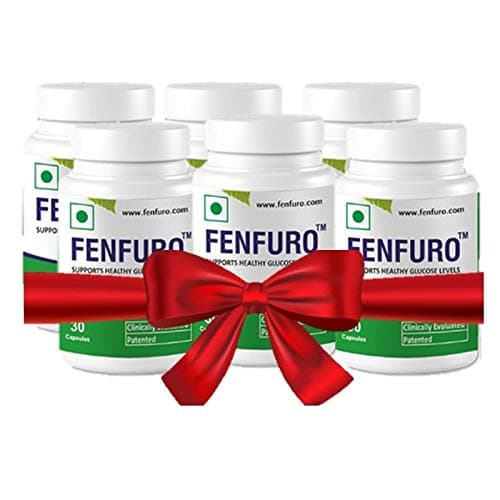 Fenfuro diabetes dietary supplement for healthy blood glucose/blood sugar, patented, clinically evaluated, natural -30 capsules (Pack of 6 Boxes)