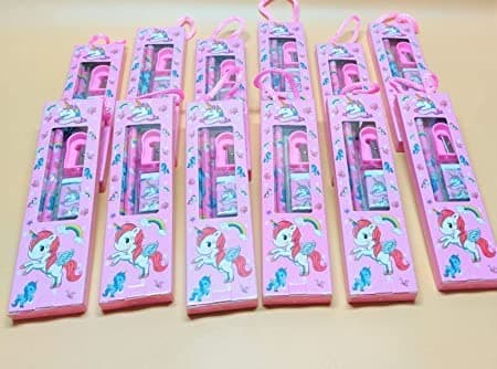 Tera13 Birthday Gifts For Kids Stationery Gift (10 Pcs) Stationary Set Kit For Girls Unicorn Theme Pencil Eraser Sharpener Stationary Items Gifts For Kids Kanjak Gifts,Multicolor