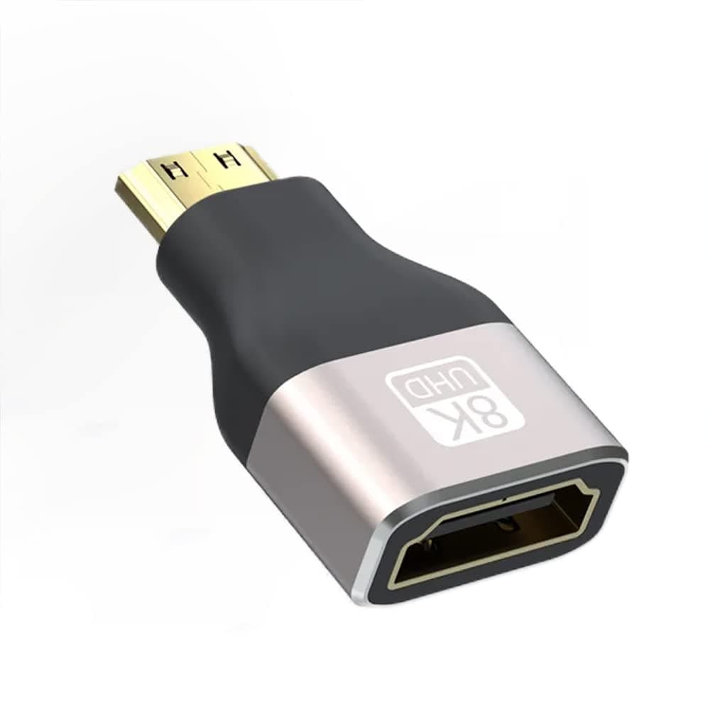 Etzin 8K Mini HDMI Adapter 2.1 Mini HDMI Male to Standard HDMI Female Adapter Convertor Support 8K@60Hz, 4K@144Hz, 2K@240Hz (EPL-953CC)