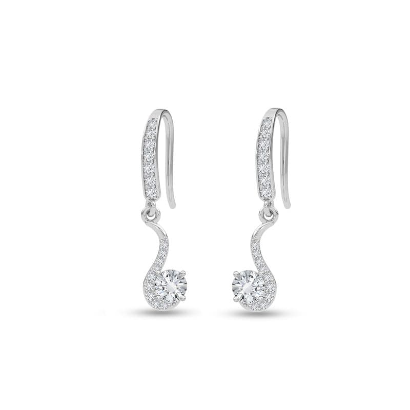 CLARA 925 Sterling Silver Drop Earrings | Platinum Plated | Daily Wear |Gift for Women and Girls