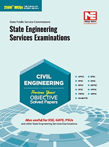 State Pscs Previous Objective Solved Papers : Civil Engineering