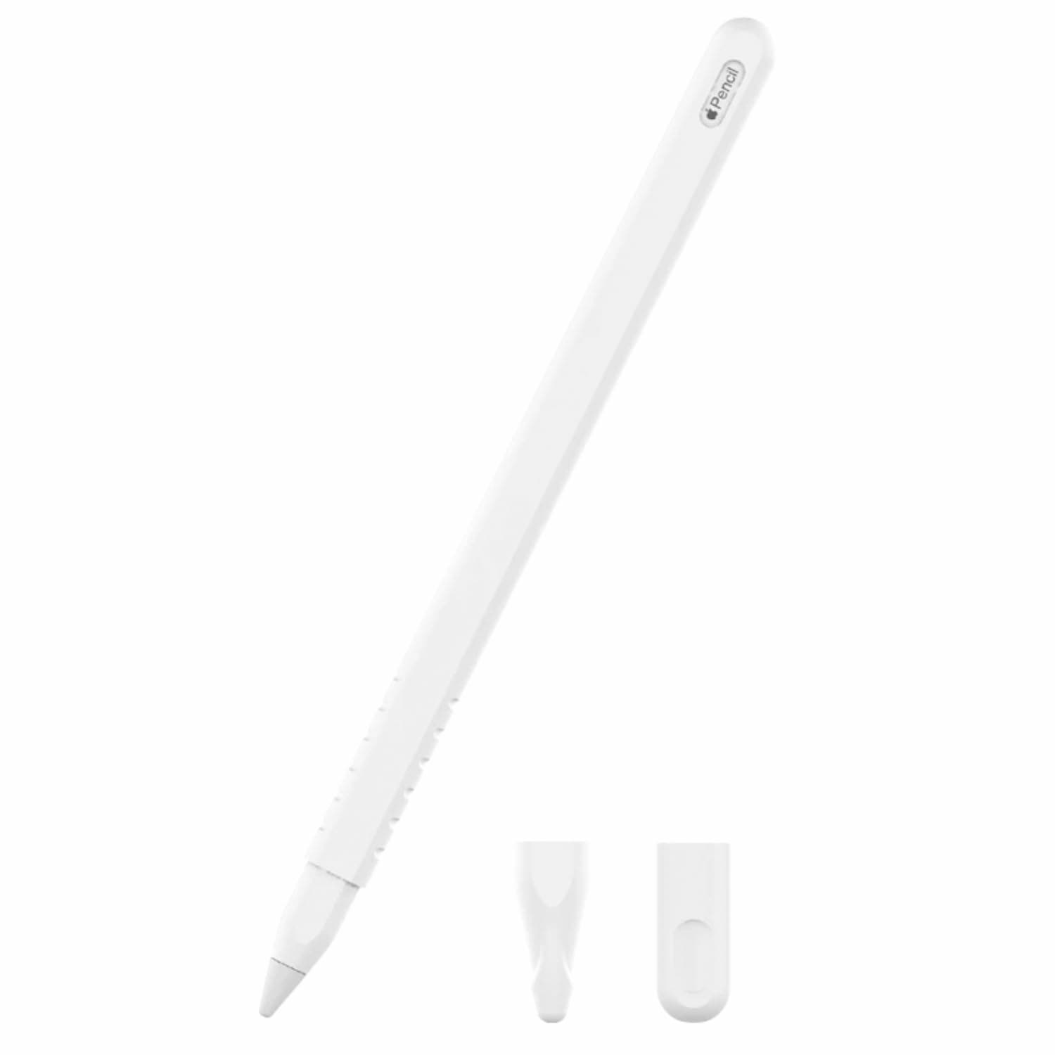 Prolet Ultra-Thin Apple Pencil 2nd Generation Case, Soft Silicone Protective Cover with Double Tap Function and Ergonomic Design for Comfortable Grip - White