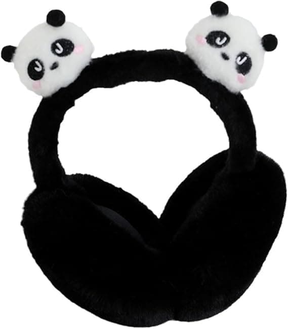 THE DDS STORE Cute Panda Earmuffs, Child-Friendly Winter Earmuffs, Youth Winter Ear Protection, Cute Ear Warmer for Cold Wheather Outdoor Skiing