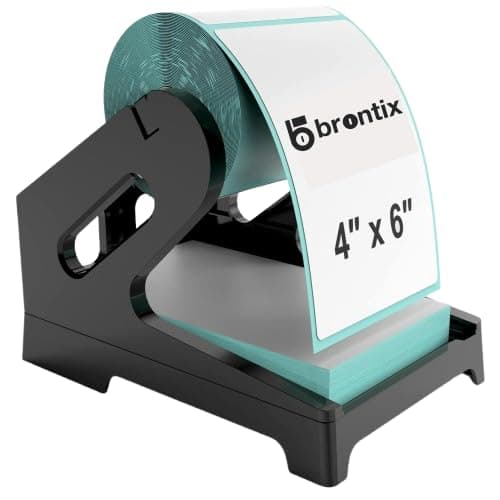 BRONTIX Thermal Label Roll Holder for Desktop Barcode & Shipping Label Printers | Supports Roll & Fan-Fold Stickers | Adjustable Multi-Size Label Stand