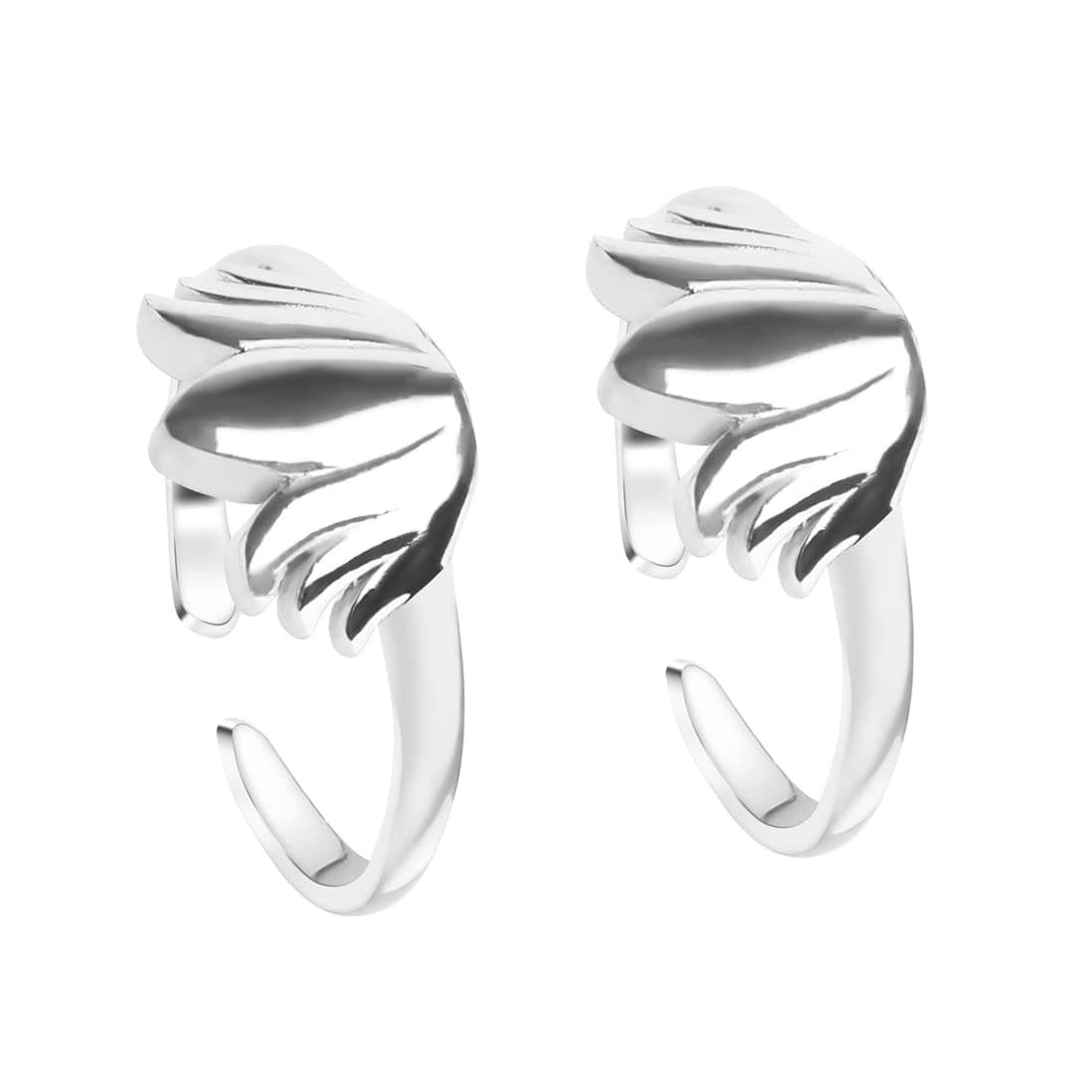 Clara 925 Sterling Silver Toe Rings Pair Size Adjustable for Women | Gift for Women & Girls | Platinum Plated | Anti-Tarnish