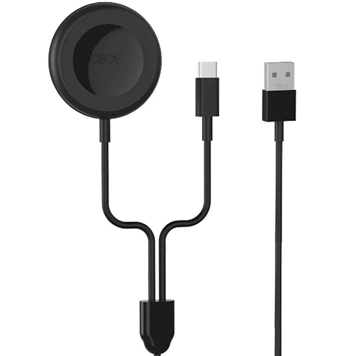 Oboe Wireless Charging Dock for Samsung Galaxy Watch 4/3/Active 2/1/Galaxy Watch/Gear Sport/S3,USB C Charging Cable for Samsung GalaxyS21/S20/S10/Note20/10/9/8 &More,3.9Ft 2 in 1 Charger Cable, Black