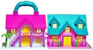 Dollhouse for Girls 2 Room Set Funny Doll House Play Set for Girls and Kids with Openable Door with Furniture Dollhouse