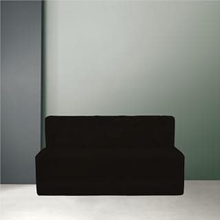 PUM PUM 2-Seater Sofa Cum Bed | EPE Foam Foldable Mattress for Living Room & Guest Use,Black