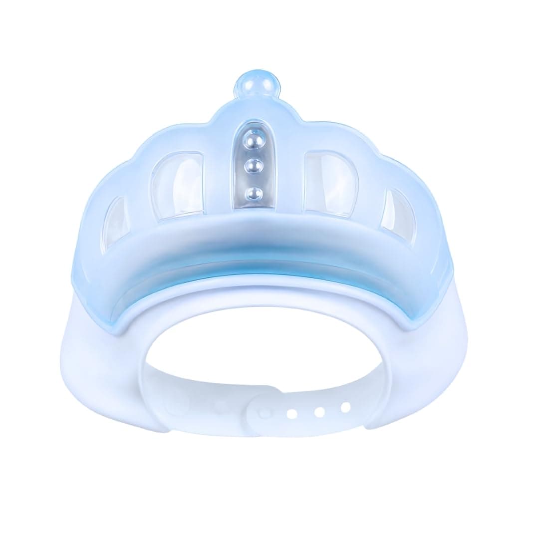 BabySafeHouse Shower Cap Shield for Kids, Bath Visor in Crown Shape to Protect Eyes & Ears of Toddlers and Children while Bathing, Silicon Shampoo Hat (Blue Color)