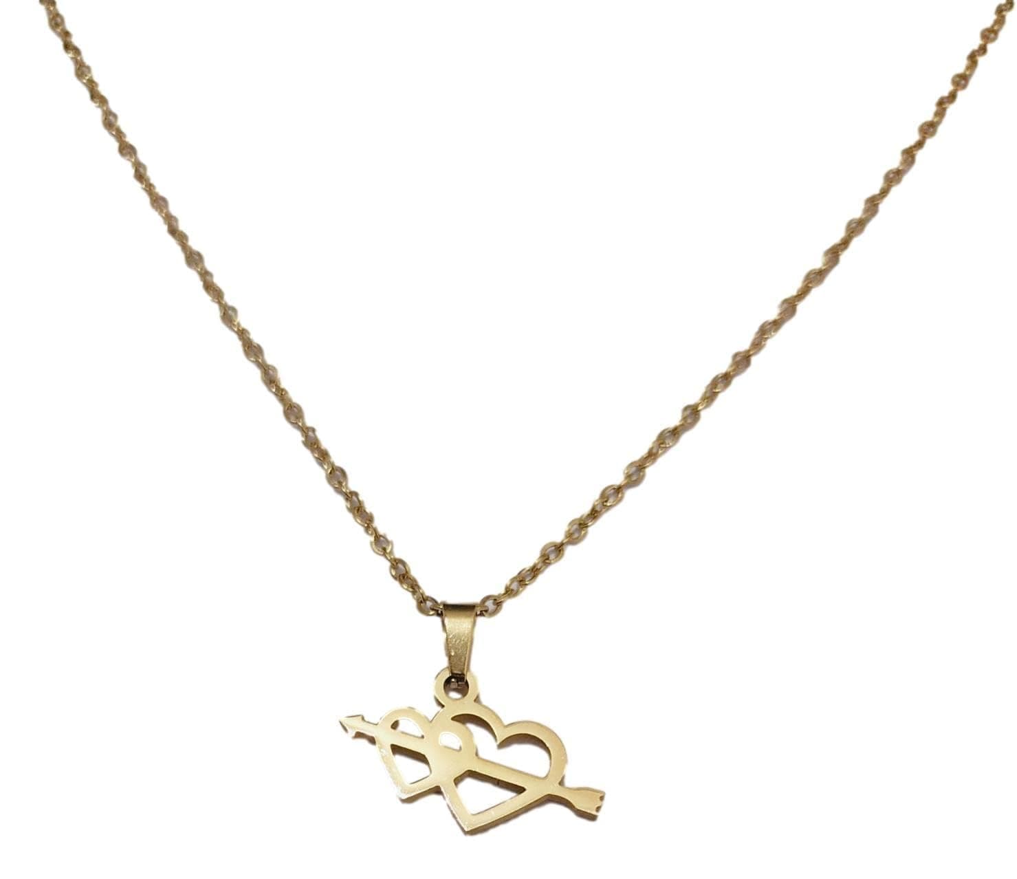 ATHZ Love Pendant Necklace 16 inch Rolo chain valentine jewelry Pendant chain for girls | loved ones | friend | girlfriend gifting jewelry