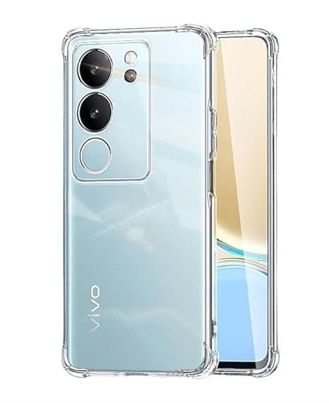 Amazon Brand - Solimo Clear Back Cover Case for Vivo V29 5G | Shock Proof Design | Transparent Back Cover for Vivo V29 5G (TPU, Transparent)