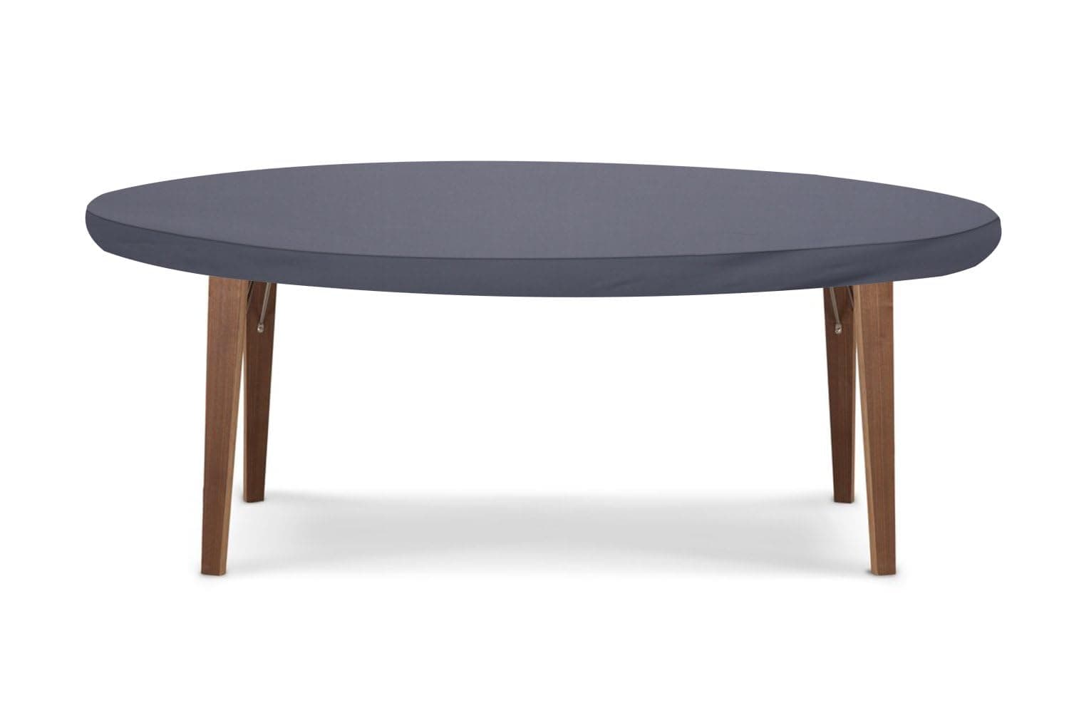 Stylista Elastic Polyester Oval Dining Table Cover (WxL 42x72) in Inches - Grey