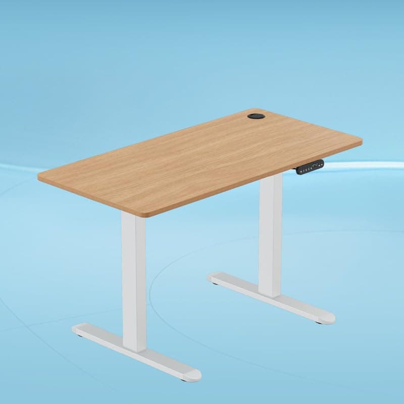 The Sleep Company - AeroPlus Electric Height Adjustable Desk | Ergonomic Work from Home Table | 4 Memory Presets | 2 Years Warranty | 1600 x 700 Thick Top | Free Installation | Oak & White