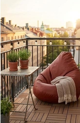 7 India Leatherette Bean Bag Cover Only (Without Beans) | Bean Bag Chair Cover for Living Room, Bedroom & Office | Durable Double Stitch, Comfortable Sofa Seat Cover (Tan, XL)