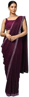 Soch Womens Chiffon Floral Print Saree With Stone Work