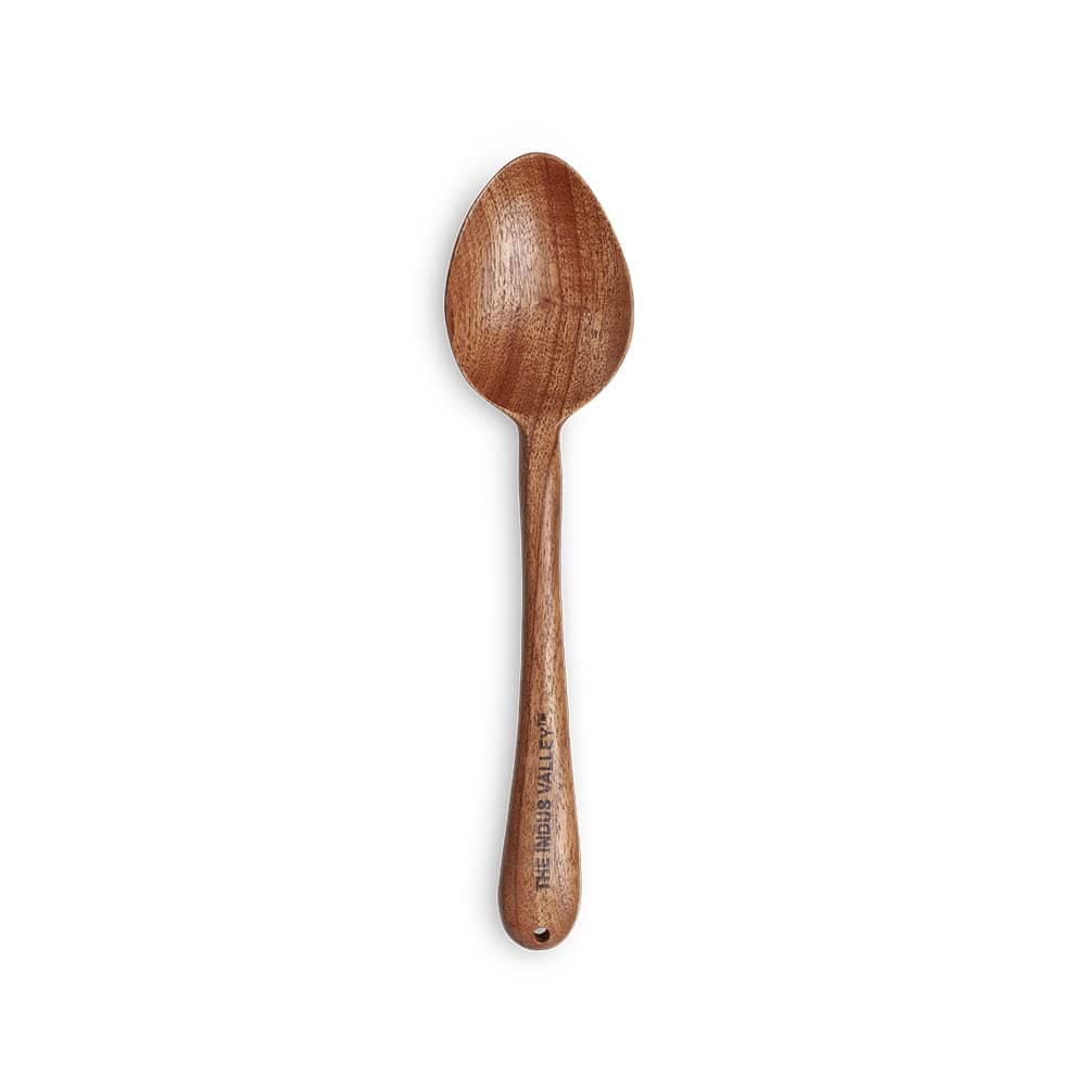 The Indus Valley Neem Wooden Spatula for Cooking/Sauteing/Stirring/Mixing/Serving Food and Gravy, 26.5 cm, 40 Gm, Neem Wood, Brown (Set of 1 Spatula)