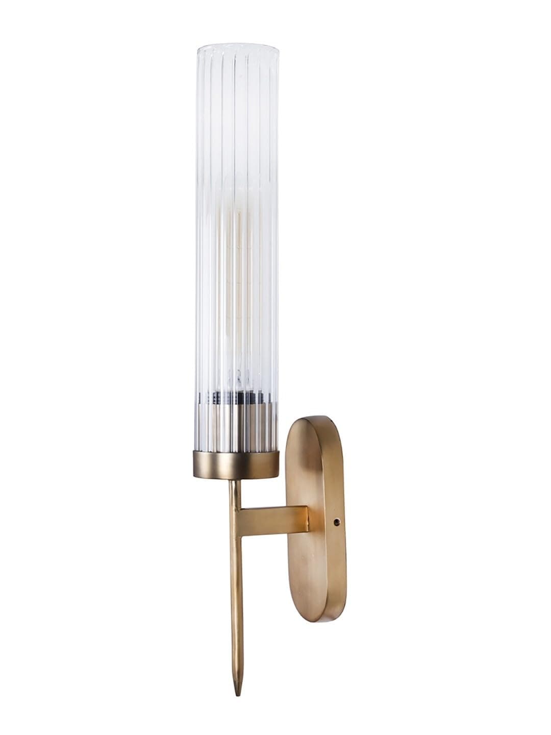 HL HOMELIGHTING Golden Mini Torchiere Wall Sconce with Fluted Cylindrical Glass for Decorative Living Rooms Wall Ceiling Lamp (1)