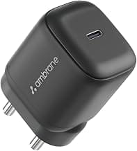 Ambrane 45W Fast Type C Charger Adapter for Mobiles & Type C Laptops, Small Size, GaN Charger, PD Technology, for iPhone, Samsung, MacBook, Android Mobiles, C Type Laptops, iPad (Charge i45, Black)