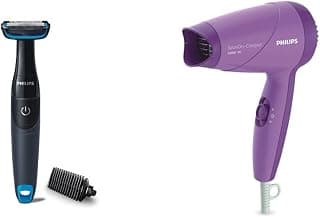 PHILIPS Male Body Groomer Shaver (BG1025/15) & Dryer (HP8100/46) Combo, Black