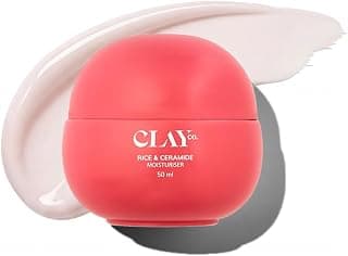 Clayco Rice & Ceramide Moisturizer | Intense Hydration & Skin Barrier Repair | With Rice Extract, Multi-Ceramide Complex, Hyaluronic Acid, Vitamin B12, Aloe & Ginseng | Lightweight, Fast Absorbing & Brightening Face Cream for All Skin Types | 50ml
