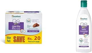 Himalaya Gentle Baby Soap Value Pack, 4 * 75g & Baby Massage Oil (200ml), Multicolor