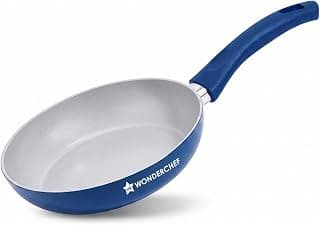Wonderchef Natura Ceramic Fry Pan for Cooking, 20cm, 1.2L, Non-Toxic Chemical-Free Coating, PFOA/PFAS-Free, for Kitchen, Scratch-Resistant, Gas & Induction Compatible, 2-Yr Warranty, Teal Blue