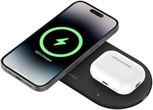 Belkin Magsafe 2-in-1 Wireless Charging Pad Qi2 15W| Additional USB-C Port | Fast Charging Station for iPhone 16, 15, & 14 Series, AirPods, and More | Black
