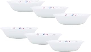 CORELLE Pink BREEZE1 296 ML Small Veg Bowl Katori Pack of 6 for Serving Dal/Curry/Gravy/Dessert |Vitrelle Triple Layer Glass| Lightweight & Non-Porous Surface | 1-Year Warranty on Chip/Break/Scratch