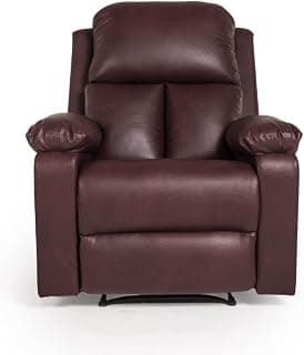 Wakefit Recliner | 3 Years Warranty | Leatherette Fabric Manual Recliner Sofa 1 Seater | Recliner Chair | Stargazer - Sangria