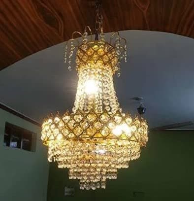 PRMOAGEN® PCL-1654/1100 Chandelier Ceiling Lamp 300mm Glass Crystal Big Size Jhumar Lamp fo Living Room/Hall