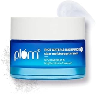 Plum 2% Niacinamide & Rice Water Superlight Gel Cream Moisturizer for Face | Oil-Free Hydration | Brightens, Fades Blemishes | Dermat-Tested | All Skin Types | Women & Men | 100% Vegan | 50 g