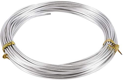Beadsnfashion 10 Meters Aluminium Craft Wire 1.5mm Silver Color for DIY Art & Craft Projects, Wire Wrapping, Jewellery Design, Flower Decoration, Floral Arrangement and Handmade Craft Supplies