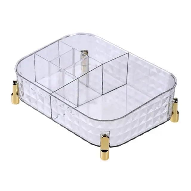 Amazon Brand – Umi Makeup Storage Organizer Tray Bathroom Cosmetic Organizer Vanity Organizer Storage Tray for Toiletries Perfume Skincare Lipsticks Jewellery Dressing Table Countertop - Clear