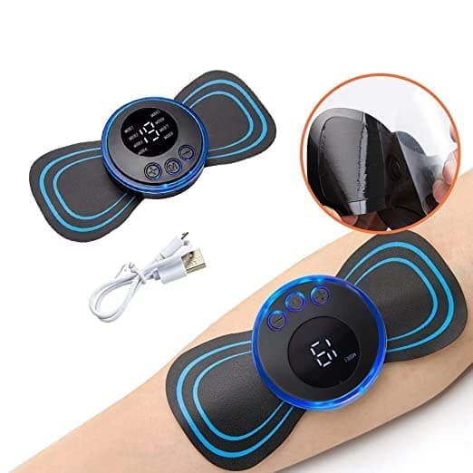 Mini Neck Massager Reusable EMS Bioelectric Acupoints Microcurrent Cervical Spine Massager Ideal for Unisex Body Pain Relief and Lymphatic Drainage Massage Pad (Multicolor)