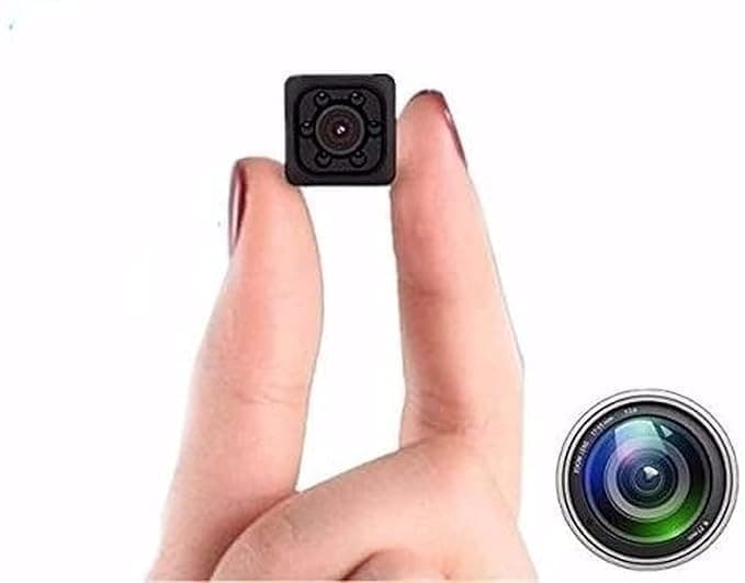 Zancia 1080P Mini Spy Camera with Low Light Vision, Portable Security, Hidden-Camera with Audio and Video Recorder for Home Office Wind Desktop Indoor Security Stand Camera (Non WiFi Camera)