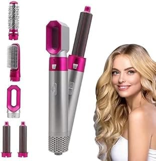Mabron (DON'T MISS TODAY WITH 15 YEARS WARRANTY) Hot Air Brush for 5-in-1 Hot Air Styler Hair Dryer Comb Multifunctional Styling Tool Fast Heating Crimper Wand Manual Curler for All Hair Types