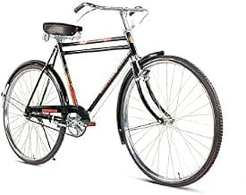 Hercules Mens Roadsters Road Bike Popular DTS Dtt Bicycle (Wheel :30, Frame :24 in, Black), Rigid, ?22 Inches