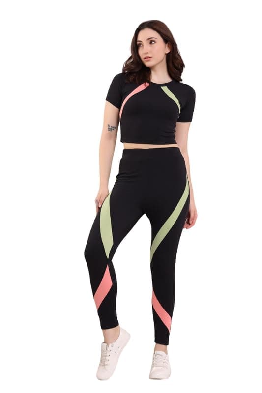 Cozimi Tracksuit for Woman Round Neck Top & Bottom Set | Active Wear | Gymwear | Sports Suit for Girls/Womens
