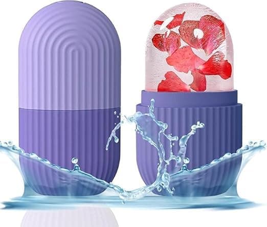 LEXUN Ice Roller Face Ice Roller for Men & Women – Reusable & Unbreakable Face Massager for Glowing Skin, Puffy Eyes & Relaxation – Ice Cube Roller for Skin Care (Multicolor)
